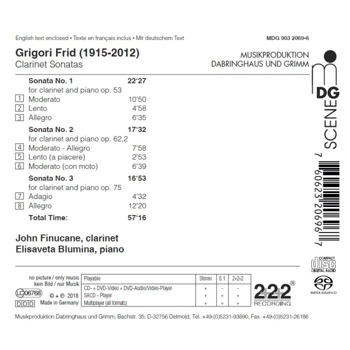 Frid: Clarinet Sonatas - slide-1
