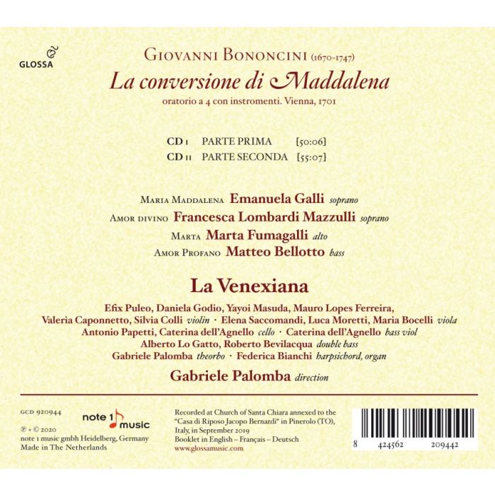 Bononcini: La conversione di Maddalena - slide-1