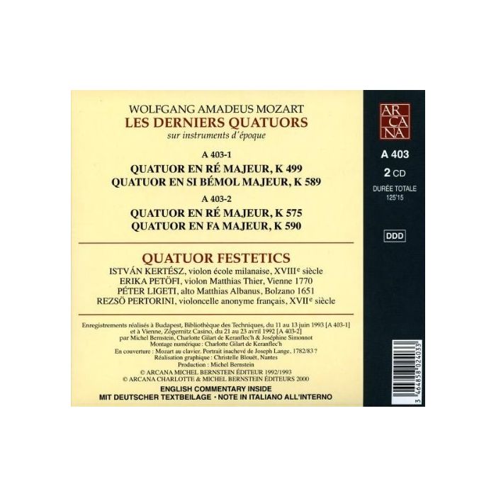 Mozart: Les derniers Quatuors K 499, K 589, K 575, K 590 (2 CD) - slide-1
