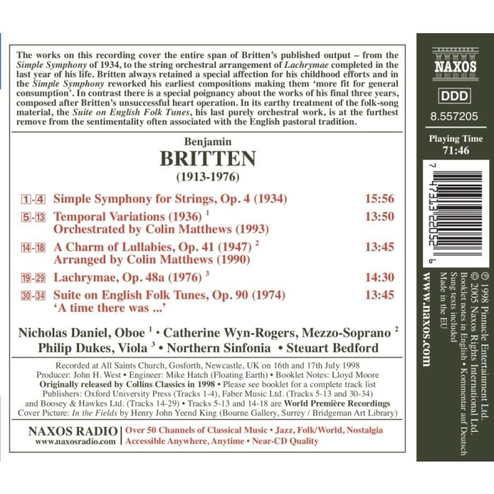 BRITTEN: Simple Symphony; Temporal Variations; Suite on English Folk Tunes - slide-1