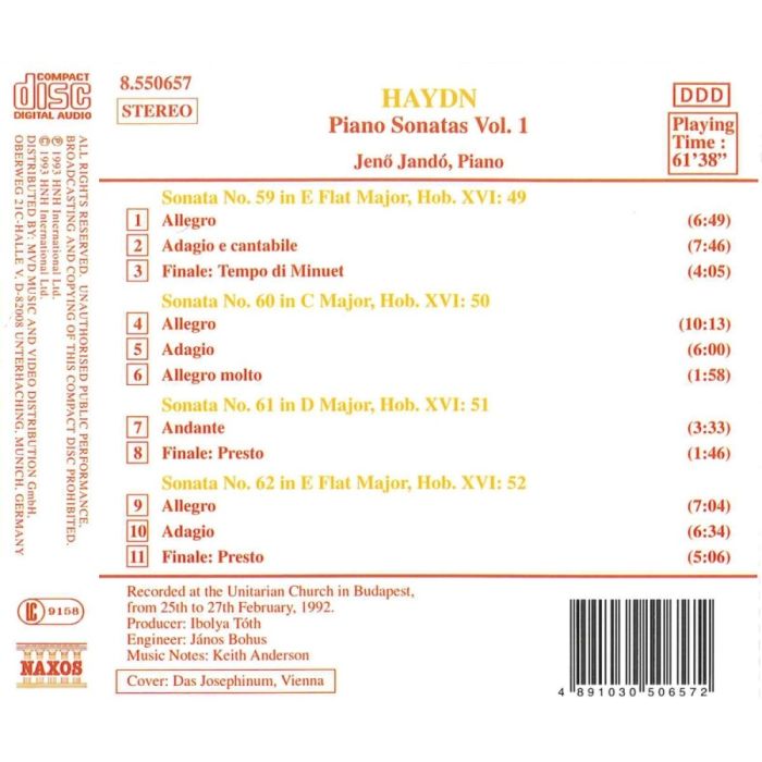 Haydn: Piano Sonatas Nos. 59-62 - slide-1