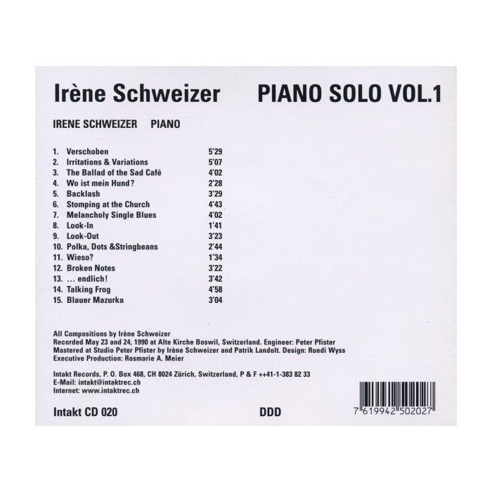 Irene Schweizer: Piano Solo Vol. 1 - slide-1