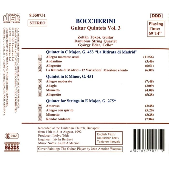 Boccherini: Guitar Quintets, Vol. 3 - slide-1