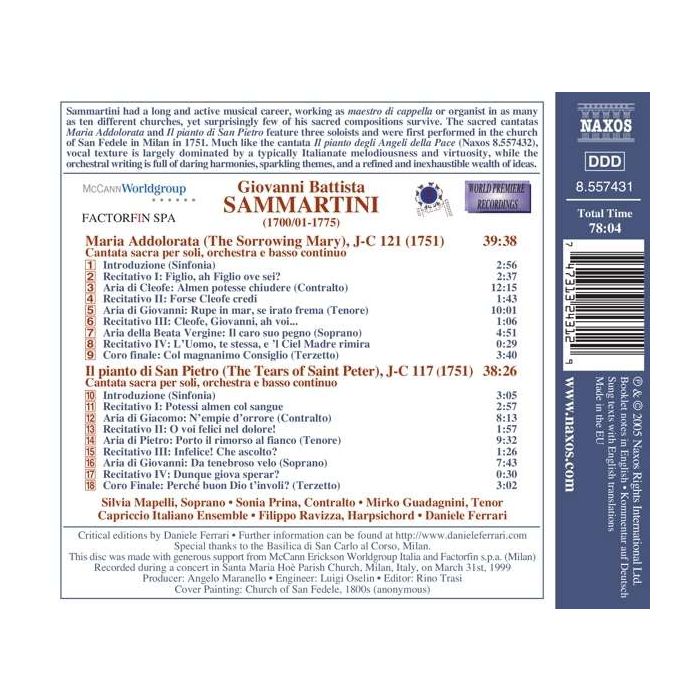 SAMMARTINI: Sacred Cantatas - slide-1