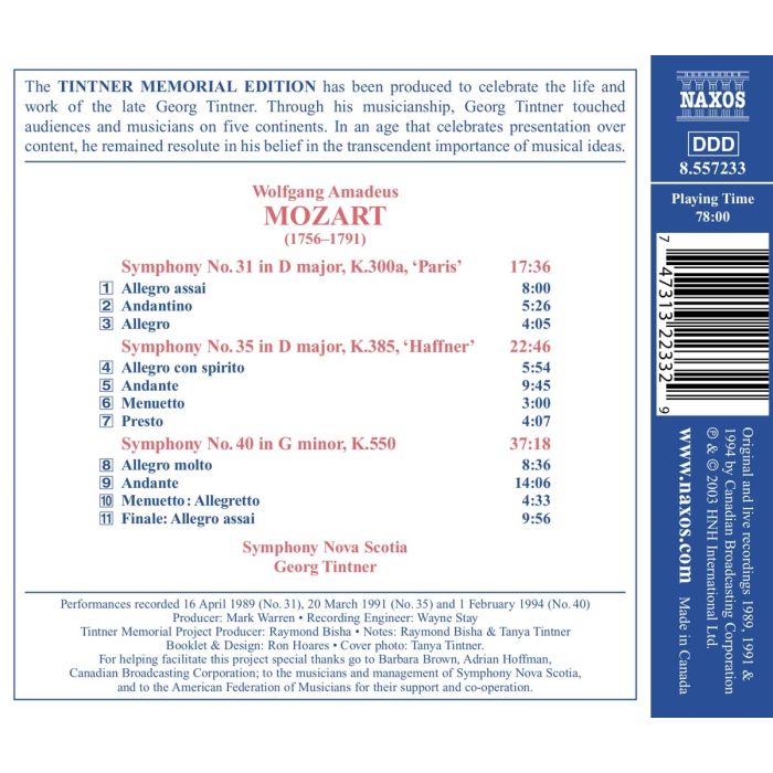 MOZART: Symphonies Nos. 31, 35 and 40 - slide-1