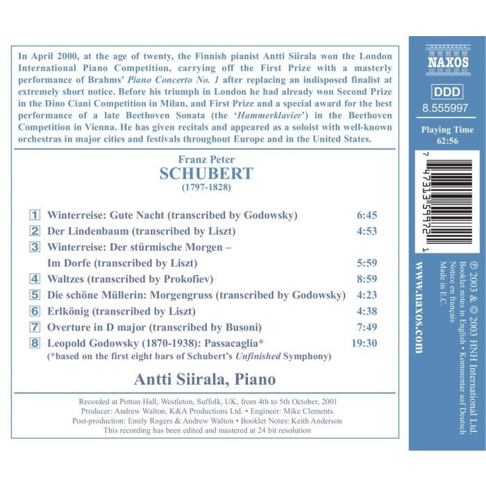 SCHUBERT: Piano transcriptions - slide-1