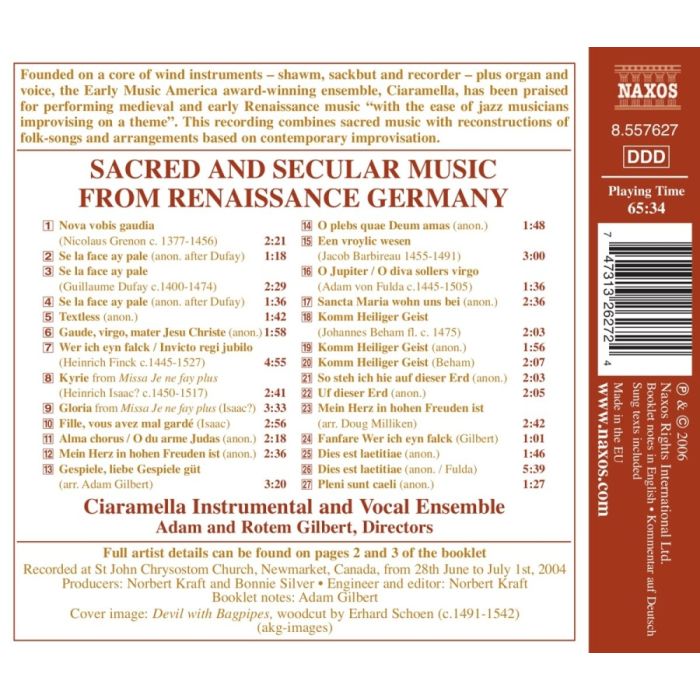 SACRED AND SECULAR MUSIC FROM RENAISSANCE GERMANY - slide-1