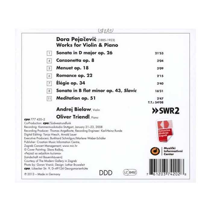 Pejacevic: Violin Sonatas - slide-1