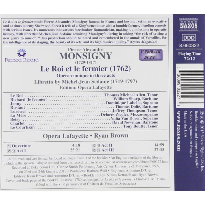 Monsigny: Roi et le fermier (1762), Opéra-comique in 3 acts - slide-1