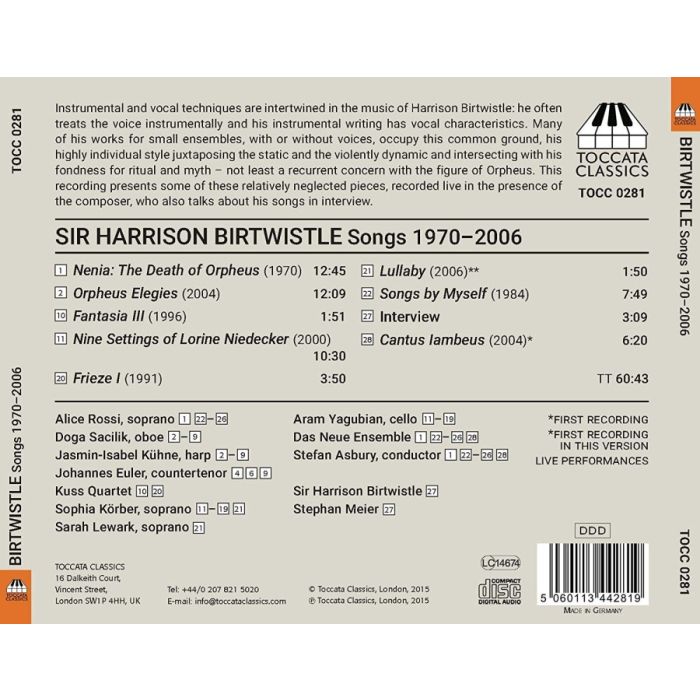 Birtwistle: Songs 1970 - 2006 - slide-1