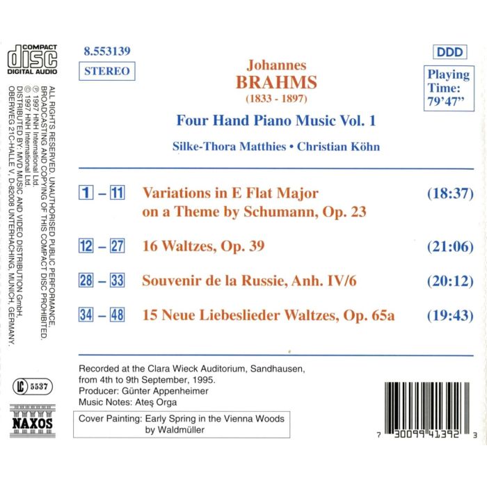 BRAHMS: 4hand Piano Music vol. 1 - slide-1
