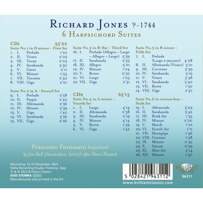 Jones: 6 Harpsichord Suites - slide-1