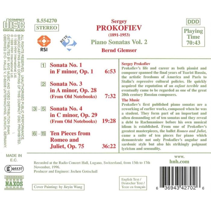 PROKOFIEV: Piano Sonatas Vol. 2, Nos. 1, 3 & 4 - slide-1