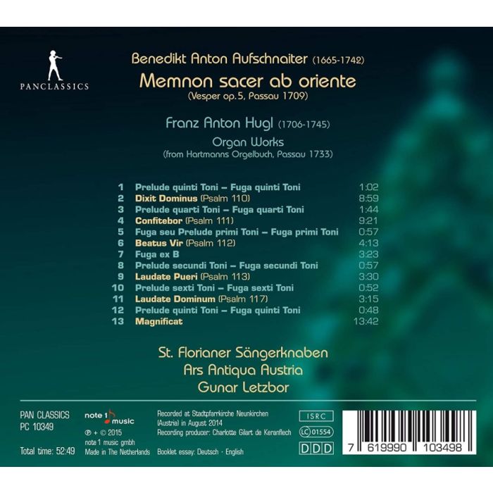 Aufschnaiter: Memnon sacer ab oriente (Vesper op. 5, Passau 1709) - slide-1