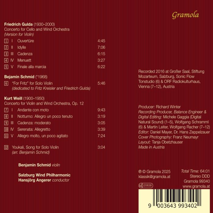 Gulda & Weill: Concertos for Violin and Wind Orchestra - slide-2