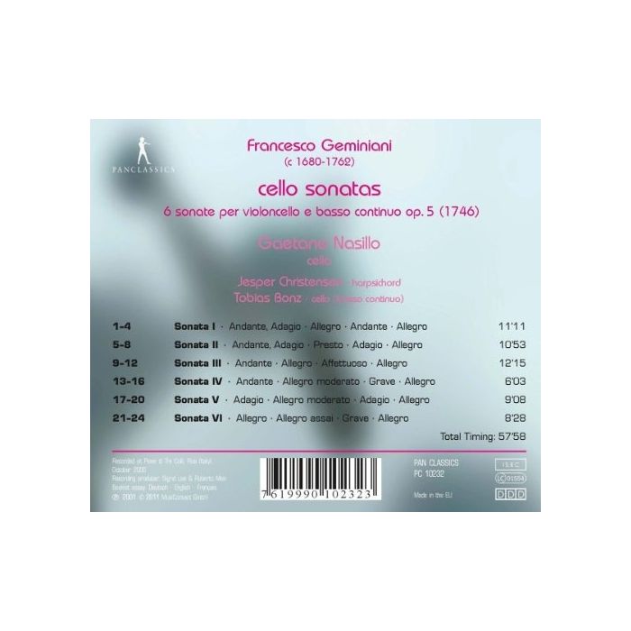 Geminiani: Cello Sonatas - slide-1