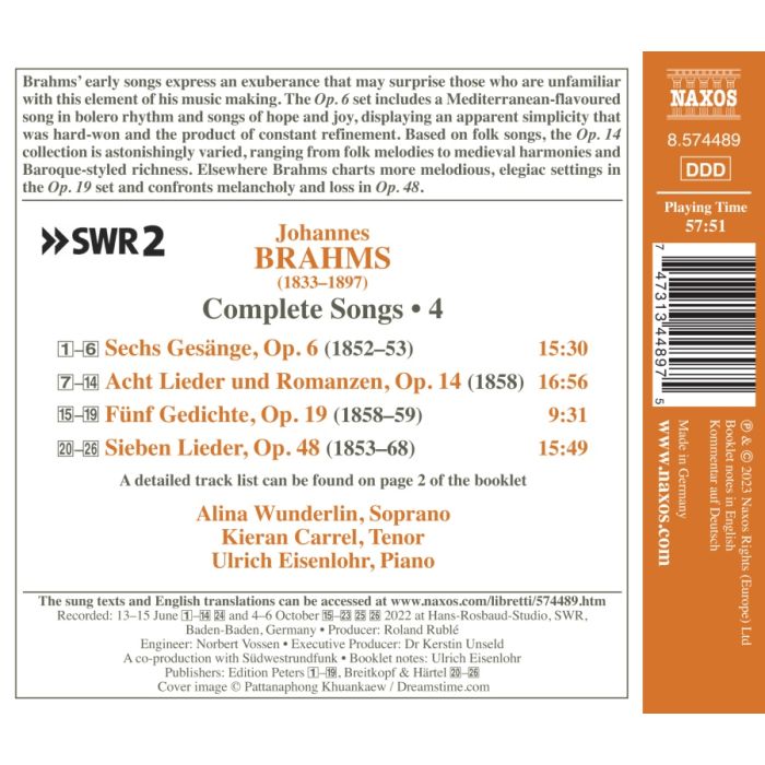 Brahms: Complete Songs Vol. 4 - slide-1