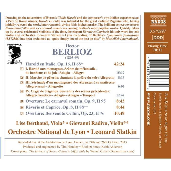 Berlioz: Harold en Italie; Rêverie and Caprice; Le carnaval romain; Benvenuto Cellini - slide-1