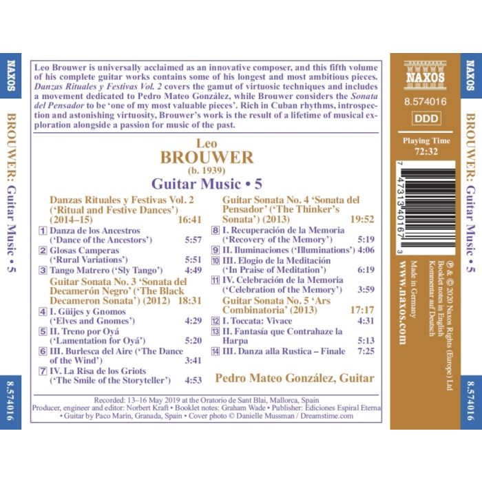 Brouwer: Danzas Rituales y Festivas Vol. 2; Guitar Sonatas - slide-1