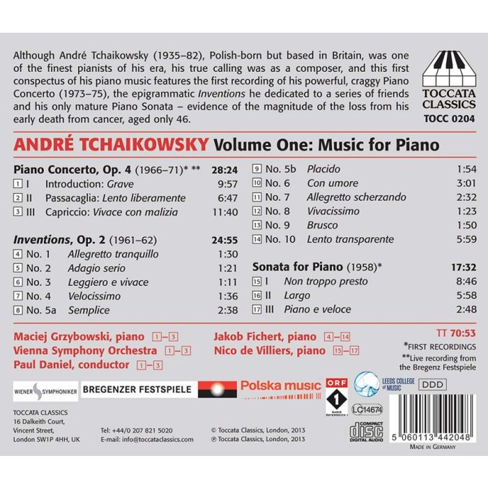 Tchaikowsky: Music for Piano Vol. 1, Piano Concerto, Inventions, Sonata for Piano - slide-1