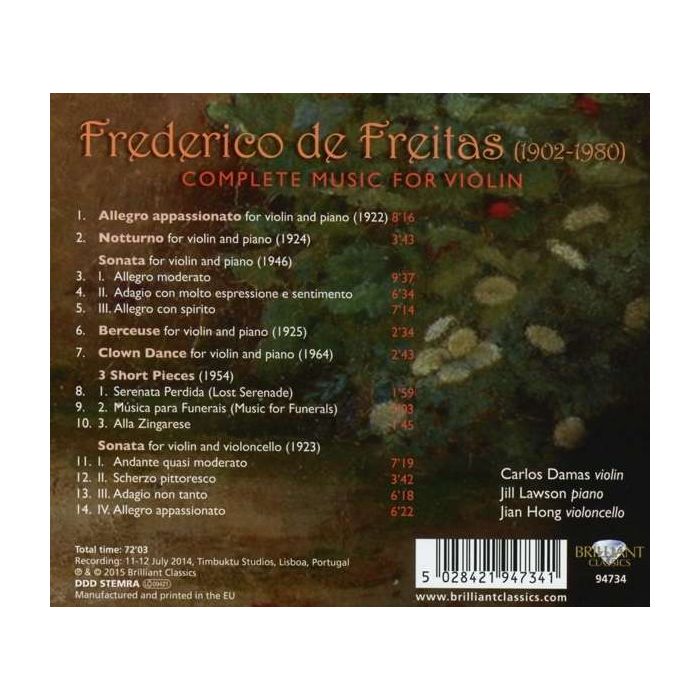 De Freitas: Complete Music for Violin - slide-1