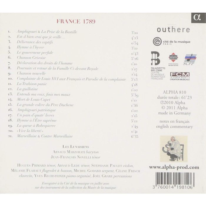 France 1789, Révolte en musique d’un sans-culotte & d’un royaliste - pieśni z okresu rewolucji francuskiej - slide-1