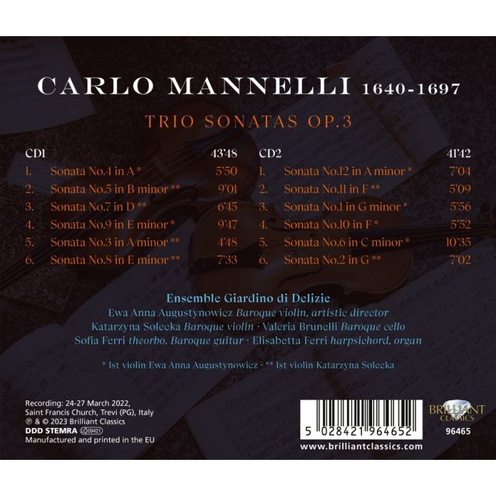 Mannelli: Trio Sonatas Op. 3 - slide-1