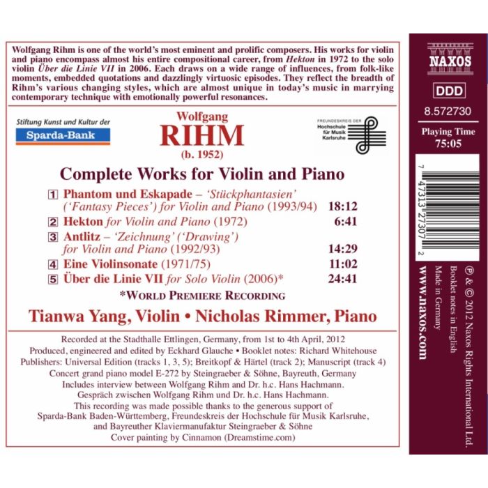 Rihm: Complete Works for Violin and Piano - slide-1