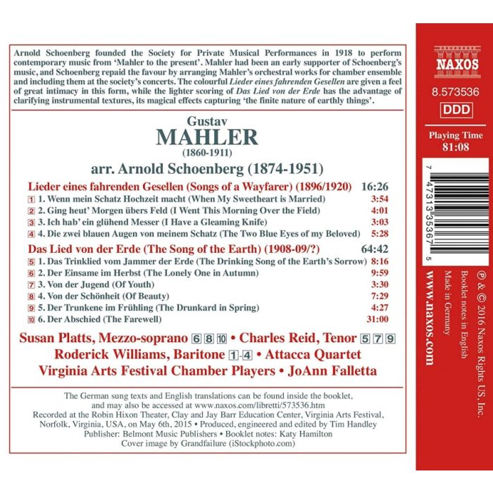 Mahler: Songs, arr. Arnold Schonberg - slide-1