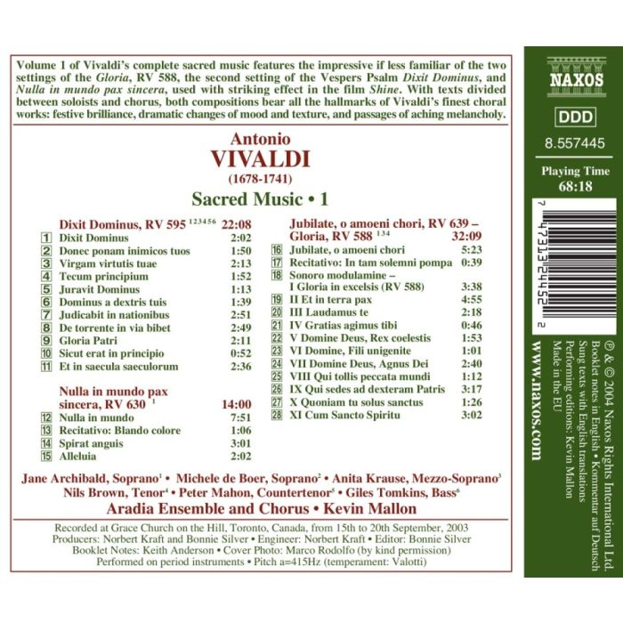 VIVALDI: Sacred Music, Vol. 1 - slide-1