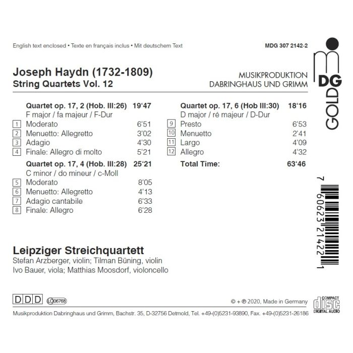 Haydn: String Quartets Vol. 12 - slide-1
