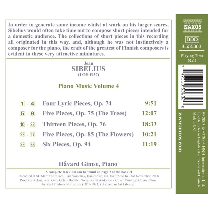 SIBELIUS: Piano miniatures vol. 4 - slide-1