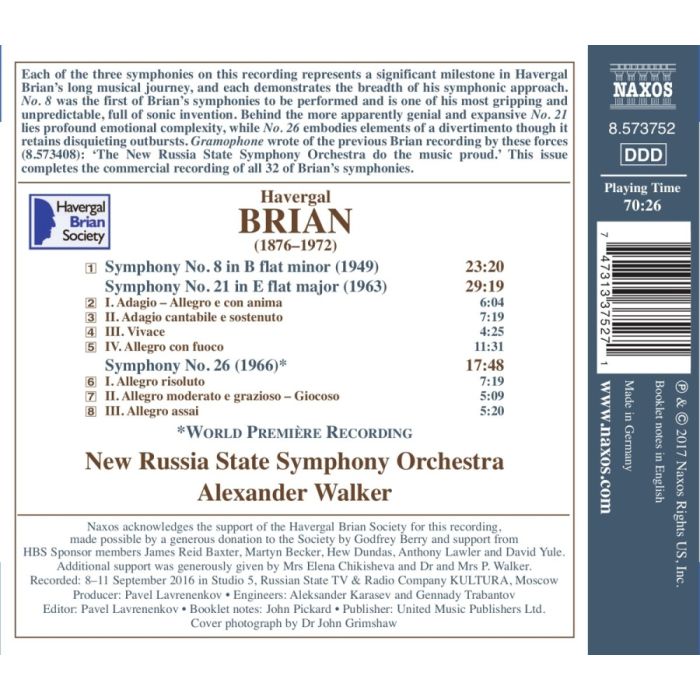 Brian: Symphonies Nos. 8; 21 and 26 - slide-1
