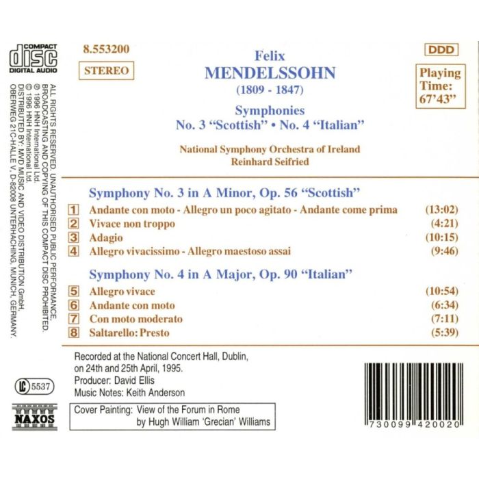 MENDELSSOHN: Symphonies Nos. 3 and 4 - slide-1