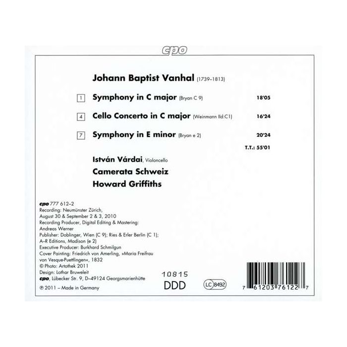 Vanhal: 2 Symphonies, Cello Concerto - slide-1