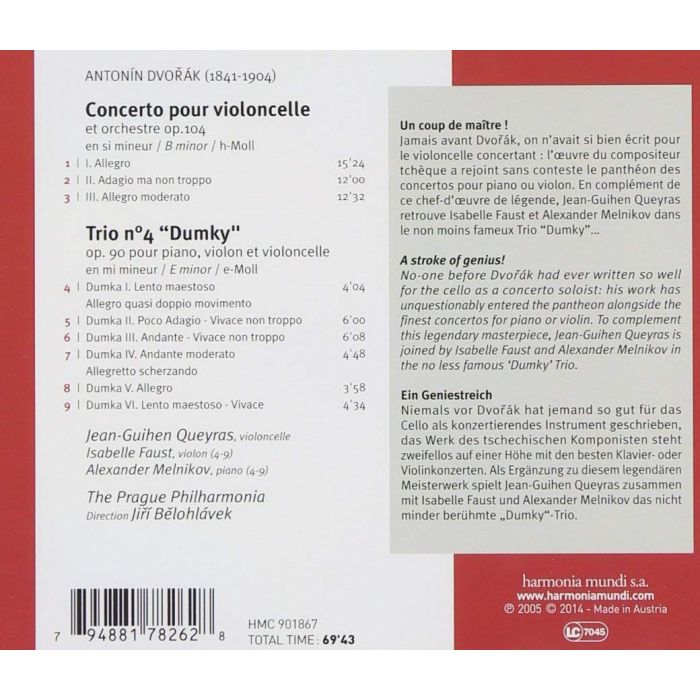 Dvorak: Cello Concerto / Queyras / HMC 901867 - slide-1