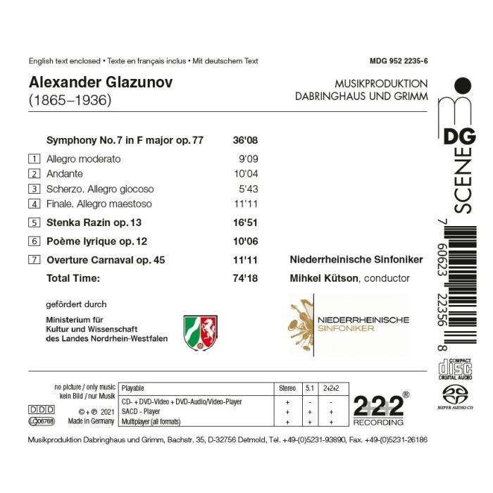 Glazunov: Symphony No. 7 „Pastoral“; Po?me lyrique; Stenka Razin; Overture Carnaval - slide-1