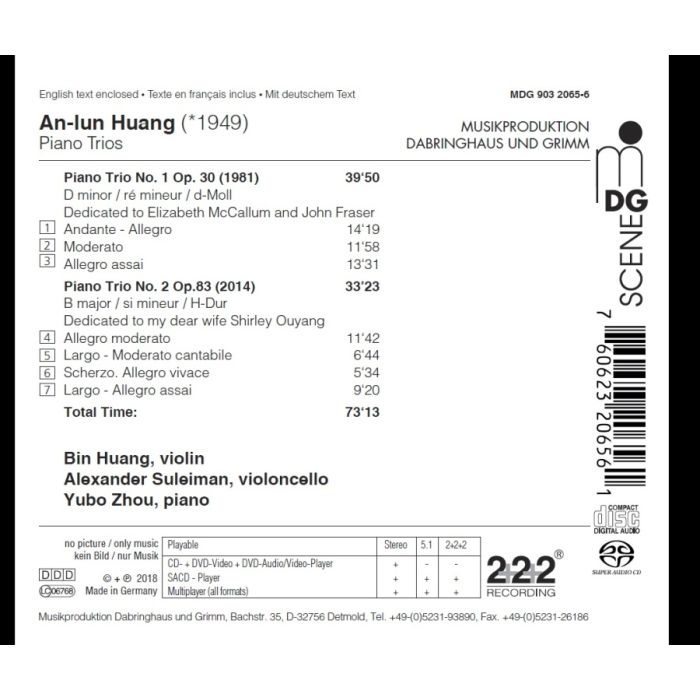 An-lun Huang: Piano Trios 1 & 2 - slide-1