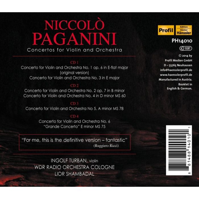 Paganini: Concertos for Violin and Orchestra I - VI - slide-1