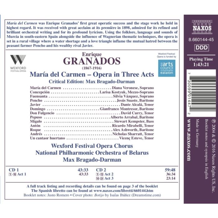 GRANADOS: María del Carmen, opera in three acts - slide-1