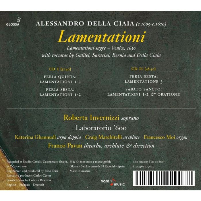 Della Ciaia, Alessandro: Lamentationi - slide-1