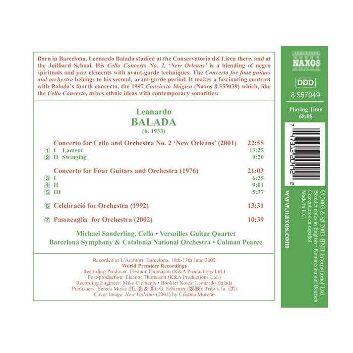 BALADA: Cello Concerto No. 2; Concerto for Four Guitars; Celebracio - slide-1