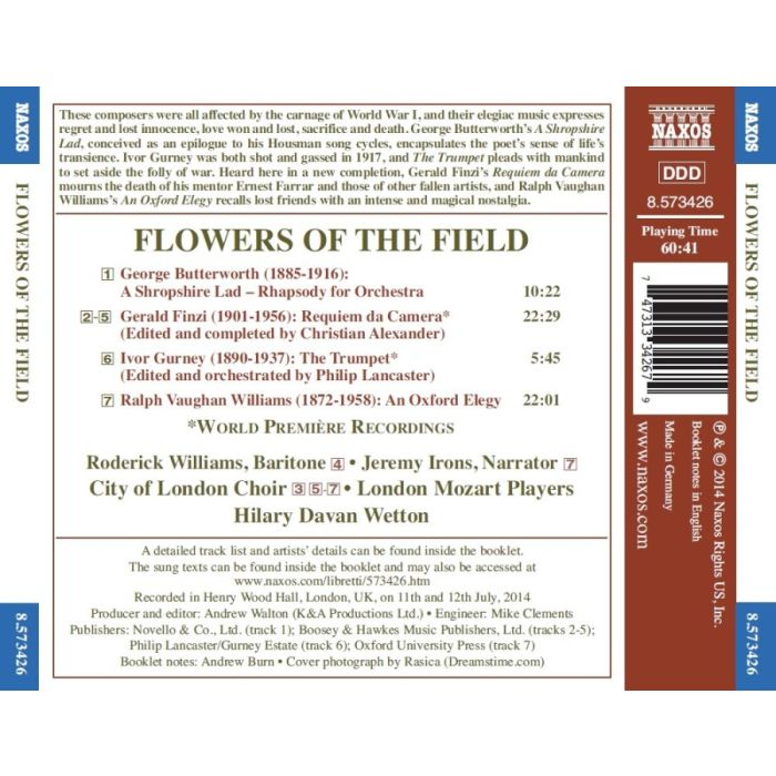 Flowers of the Field - Vaughan Williams; Butterworth; Finzi; Gurney - slide-1