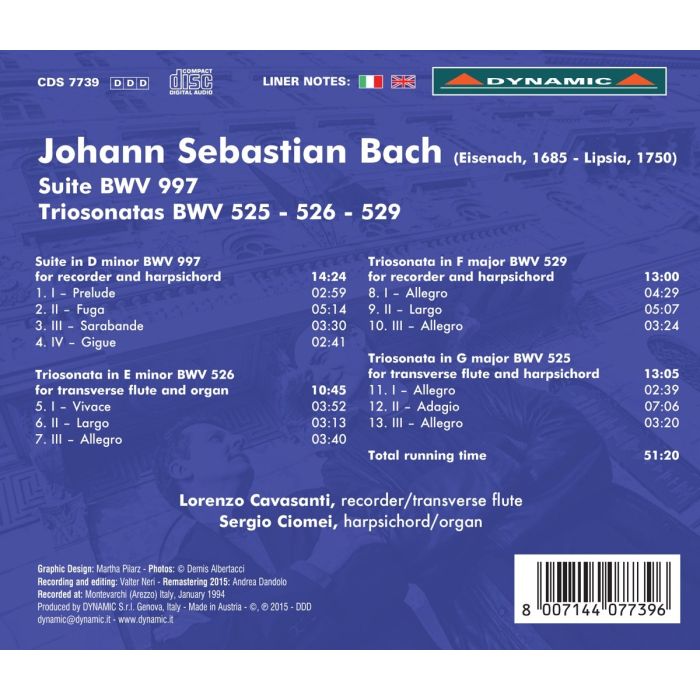 Bach: Suite BWV 997; Triosonatas BWV 525; 526; 529 - slide-1