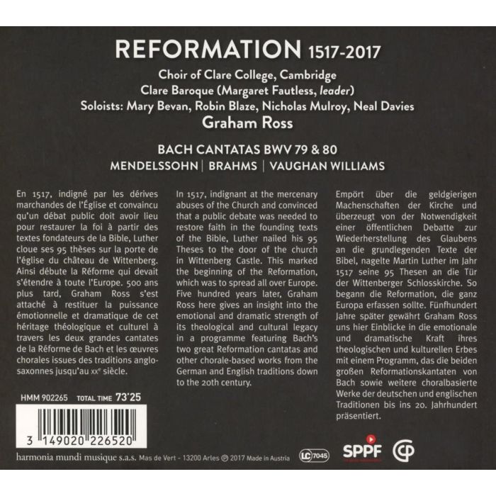 Reformation 1517-2017 - Bach; Brahms; Vaughan Williams; Mendelssohn - slide-1