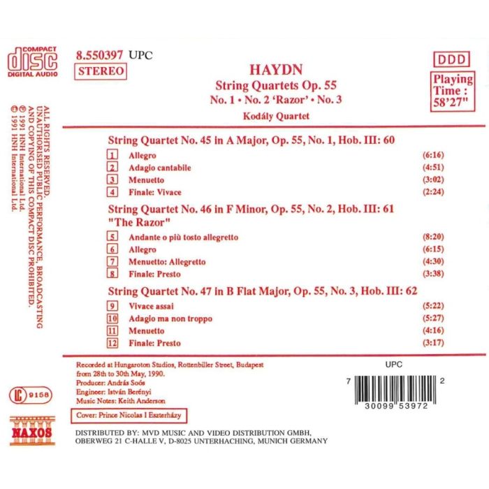 Haydn: String Quartets Op. 55, Nos. 1 - 3 - slide-1