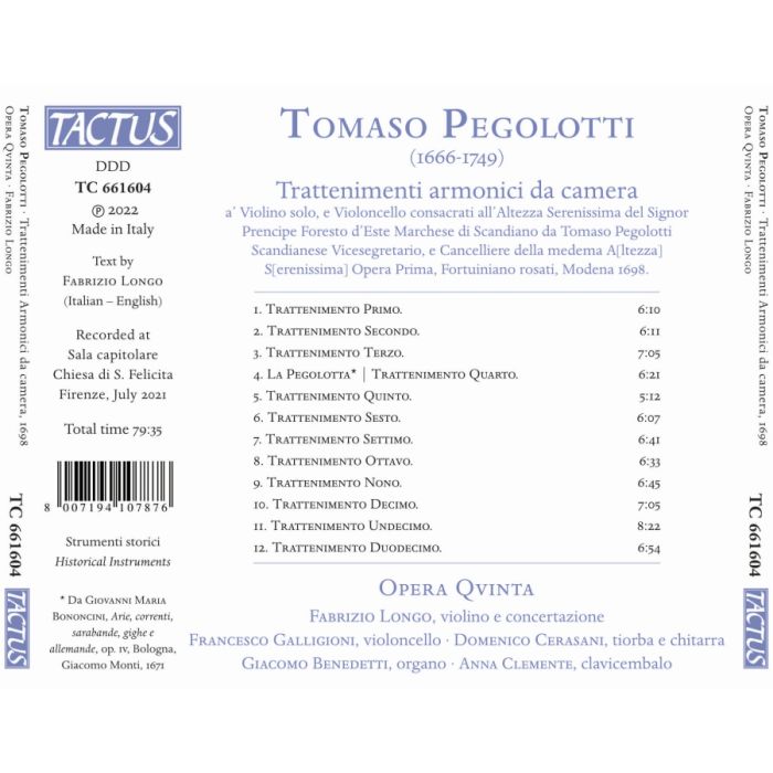 Pegolotti: Trattenimenti armonici, op. 1, 1698 - slide-1