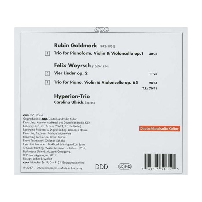 Woyrsch: Piano Trio; Vier Lieder; / Goldmark : Piano Trio - slide-1