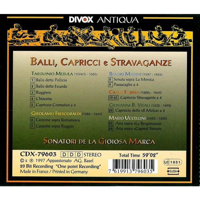 Balli, Capricci e Stravaganze  (Merula; Frescobaldi; Marini; - slide-1
