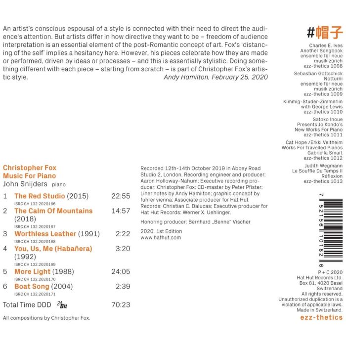 Christopher Fox: Music For Piano - slide-1